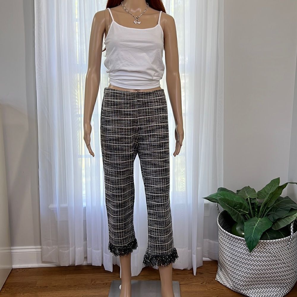 Zara Trafaluc Fringe Edge Crop Pants Medium